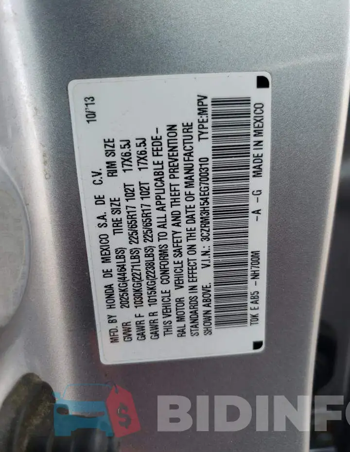 3CZRM3H54EG700310 Photo# 10