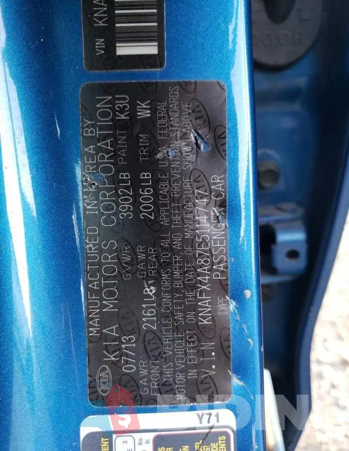 KNAFX4A87E5114747 Photo# 12
