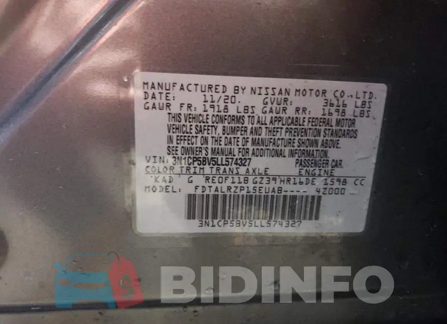 3N1CP5BV5LL574327 Photo# 12
