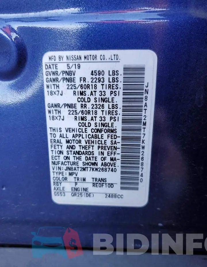 JN8AT2MT7KW268740 Photo# 12