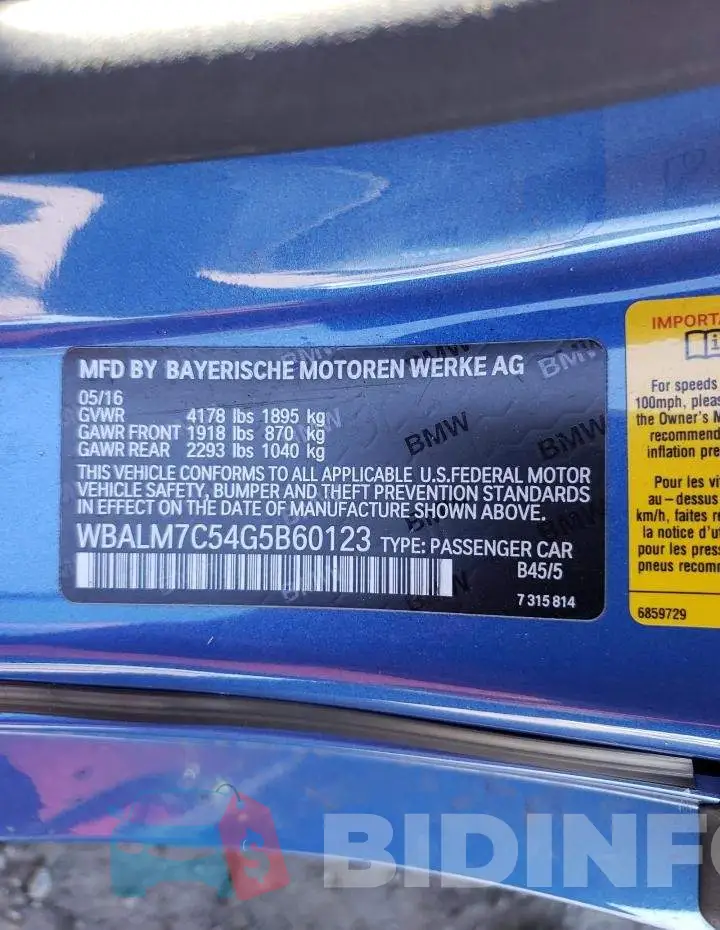 WBALM7C54G5B60123 Photo# 12