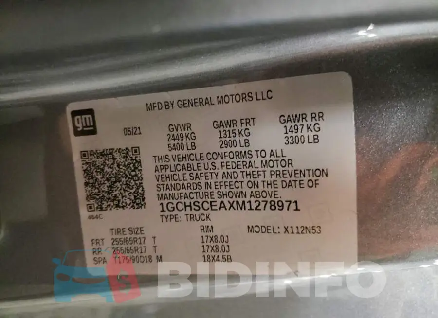 1GCHSCEAXM1278971 Photo# 12