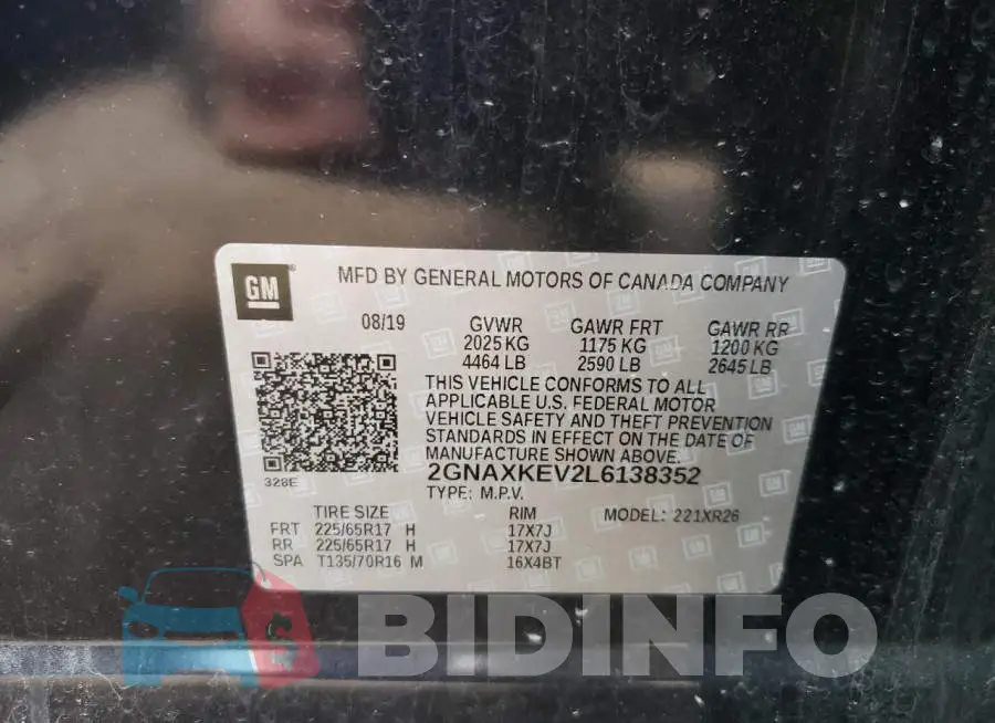 2GNAXKEV2L6138352 Photo# 13
