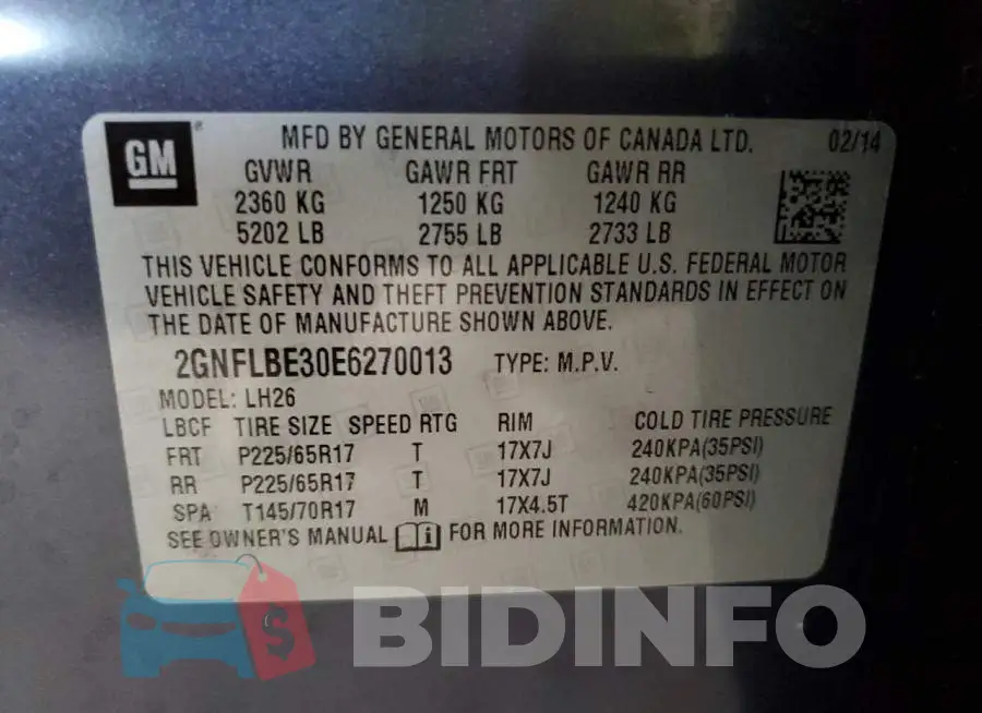 2GNFLBE30E6270013 Photo# 13
