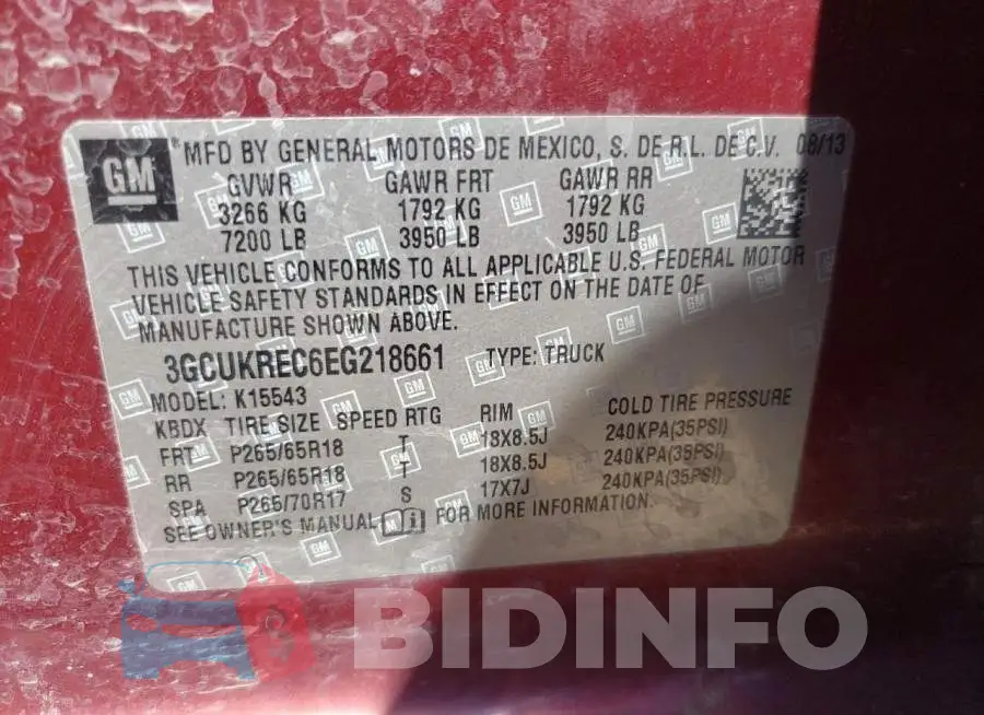3GCUKREC6EG218661 Photo# 10