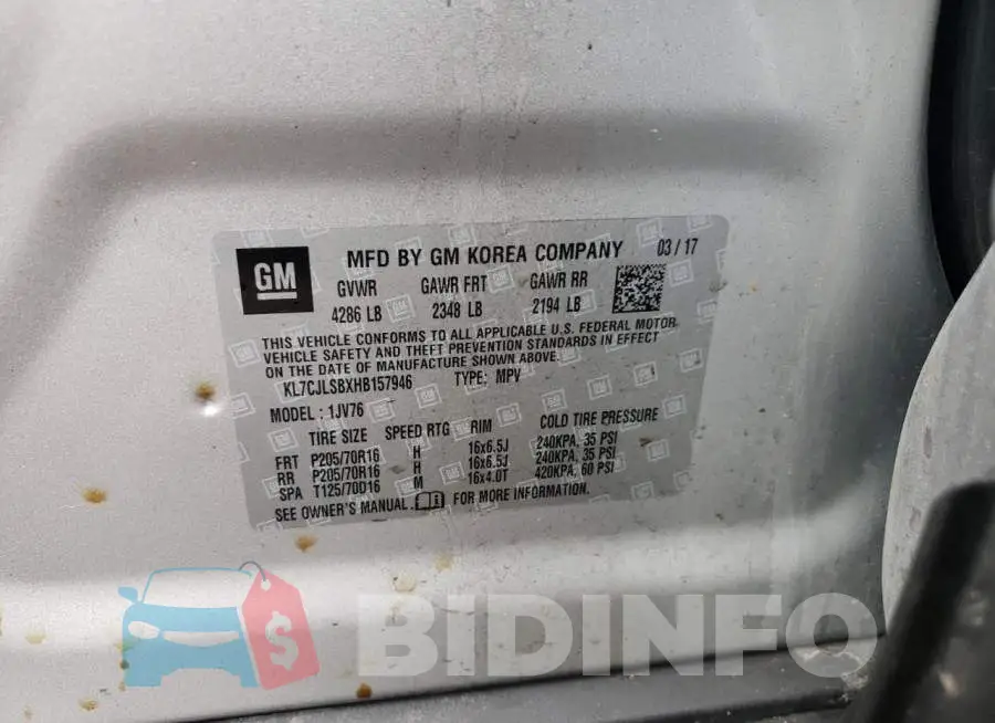 KL7CJLSBXHB157946 Photo# 12