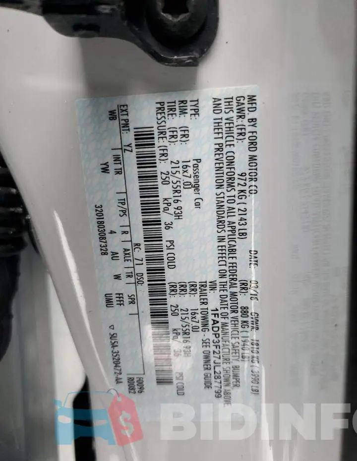 1FADP3F27JL287799 Photo# 12
