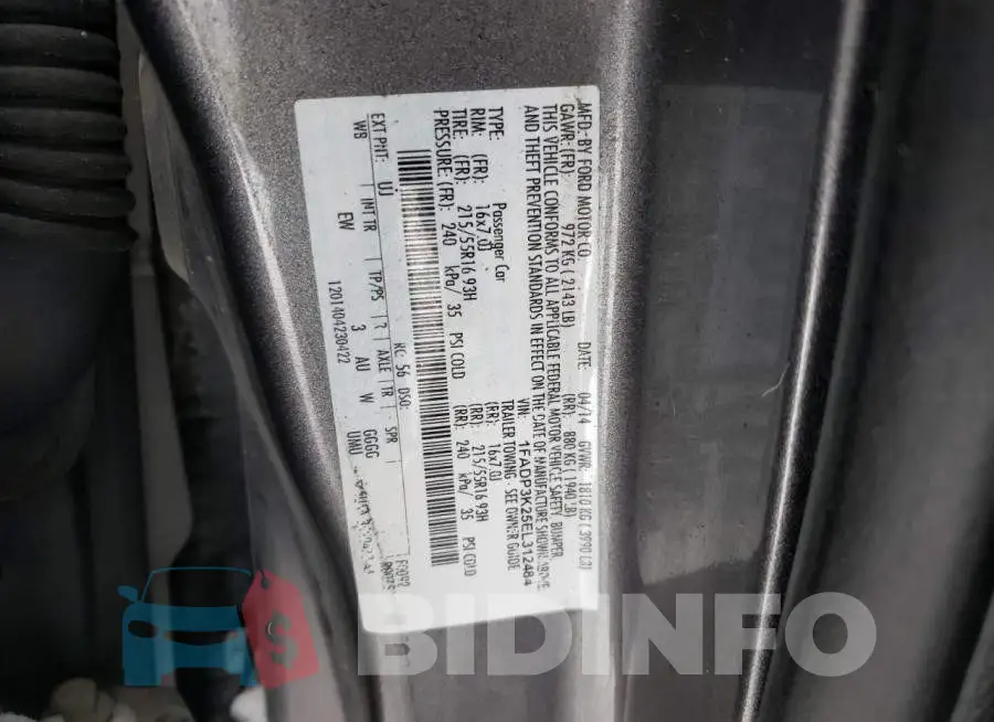 1FADP3K25EL312484 Photo# 12