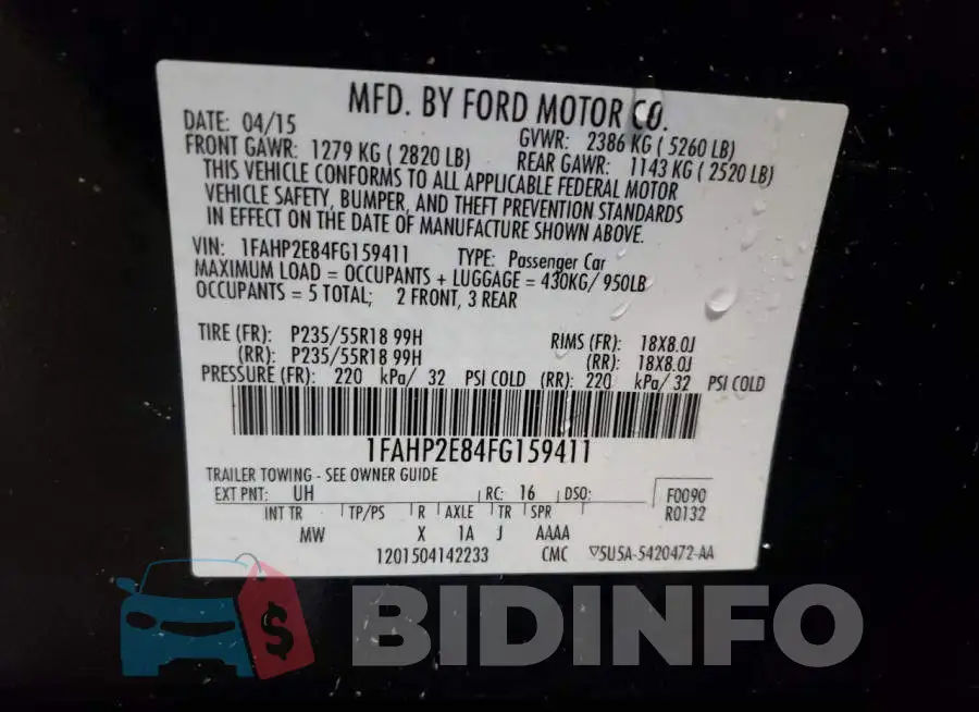 1FAHP2E84FG159411 Photo# 12