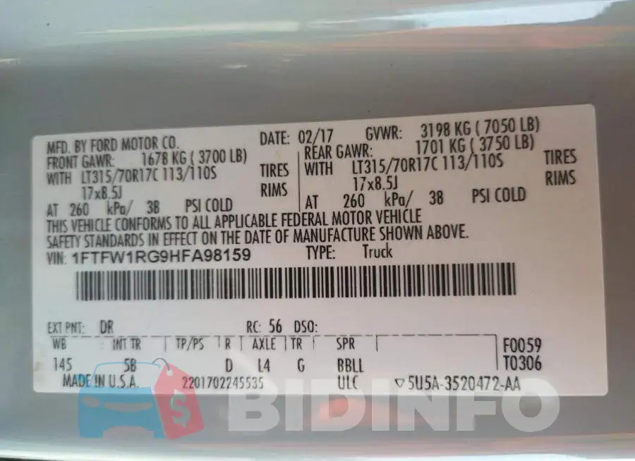 1FTFW1RG9HFA98159 Photo# 12