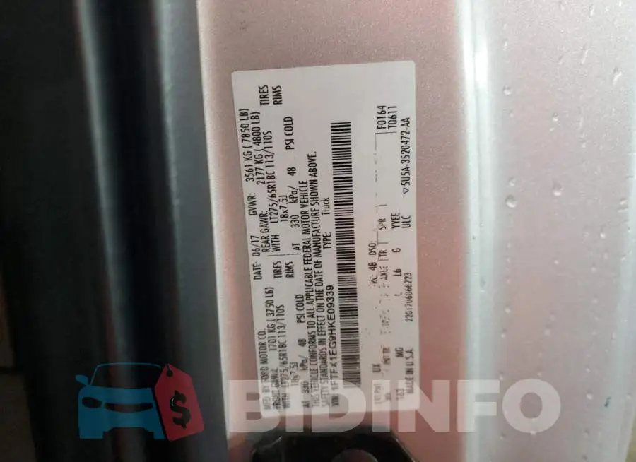 1FTFX1EG9HKE09339 Photo# 12