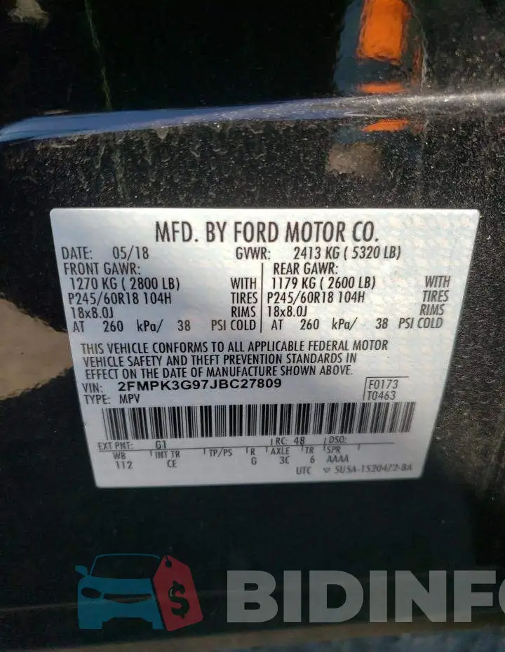 2FMPK3G97JBC27809 Photo# 13
