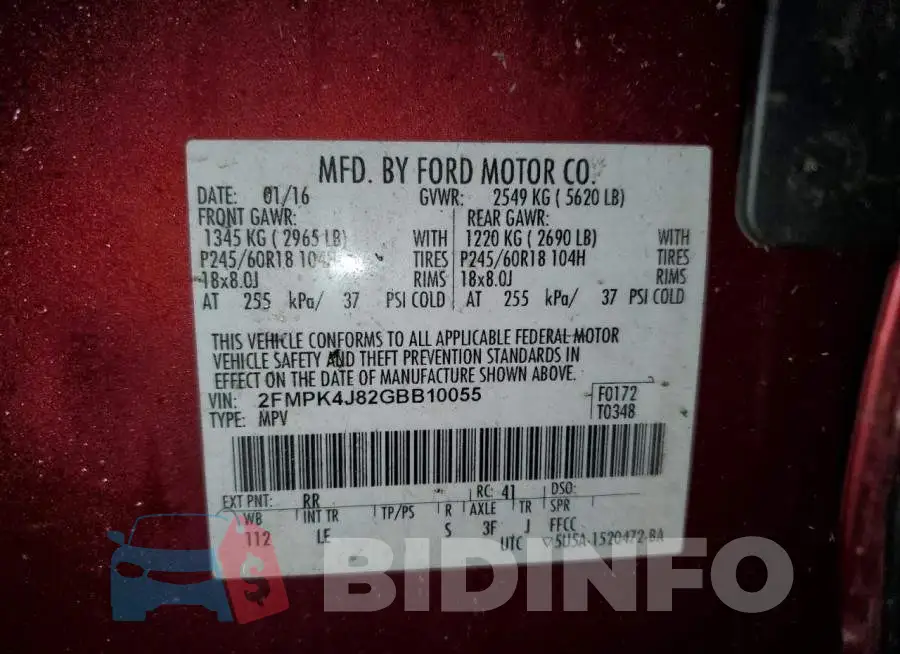 2FMPK4J82GBB10055 Photo# 13