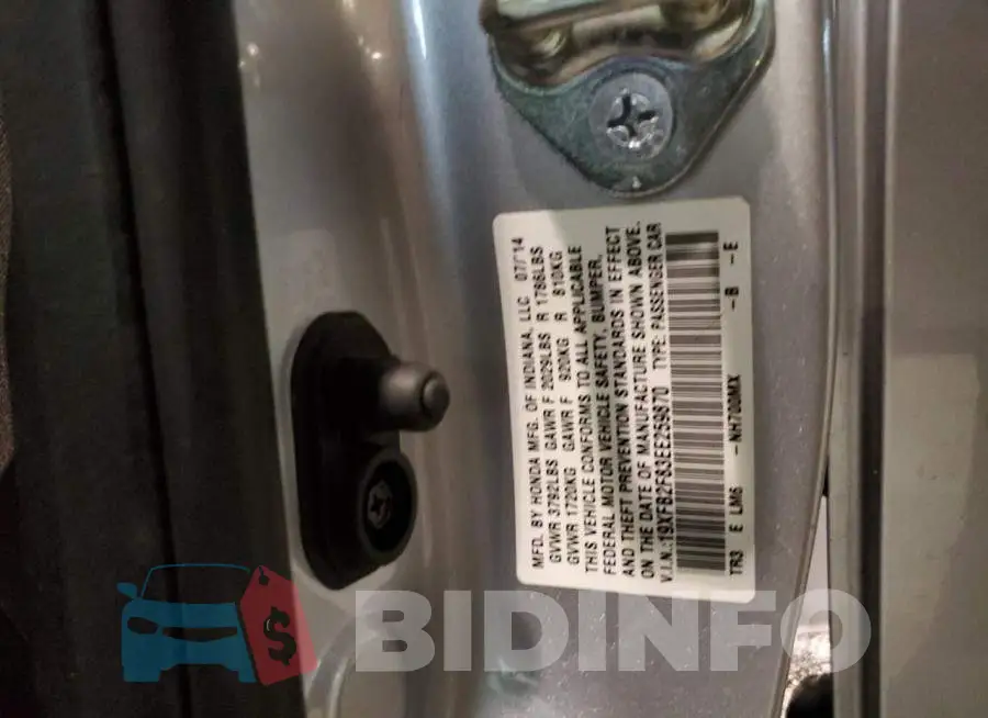 19XFB2F83EE259870 Photo# 12