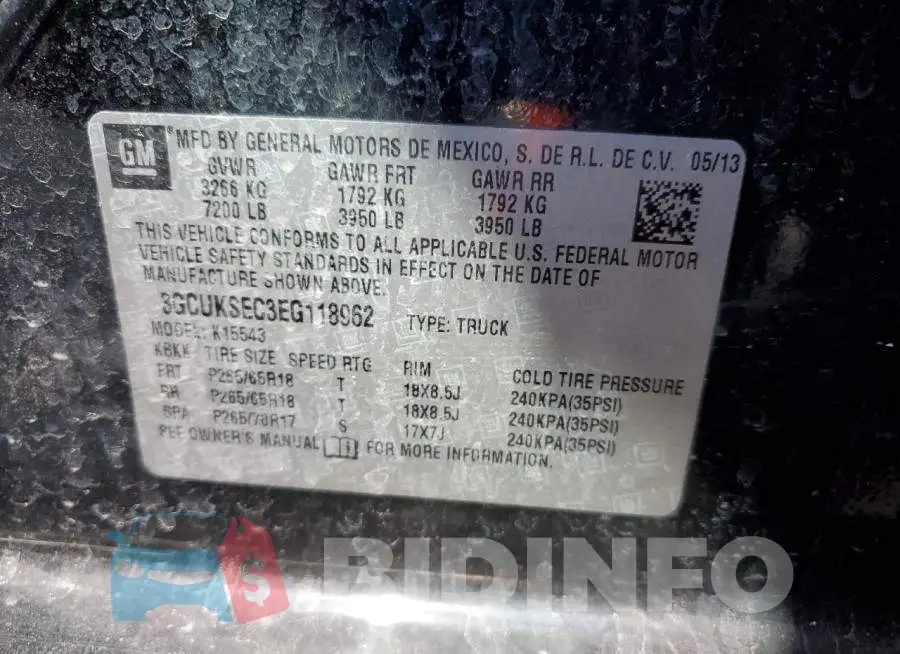 3GCUKSEC3EG118962 Photo# 12