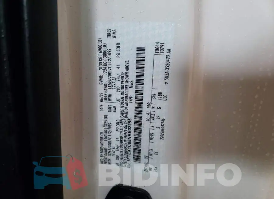 1FTEX1C88NKE02255 Photo# 12