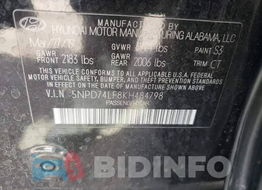 5NPD74LF8KH484798 Photo# 12