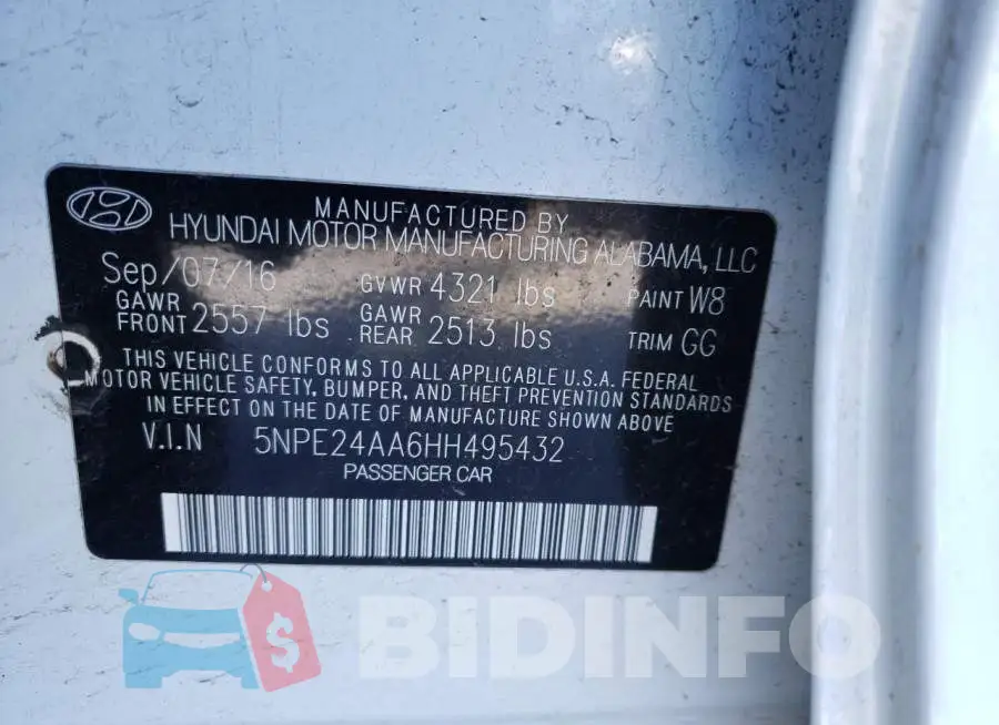 5NPE24AA6HH495432 Photo# 12