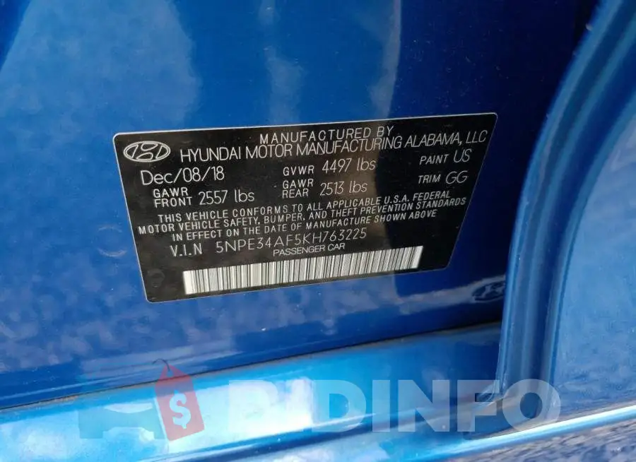 5NPE34AF5KH763225 Photo# 13