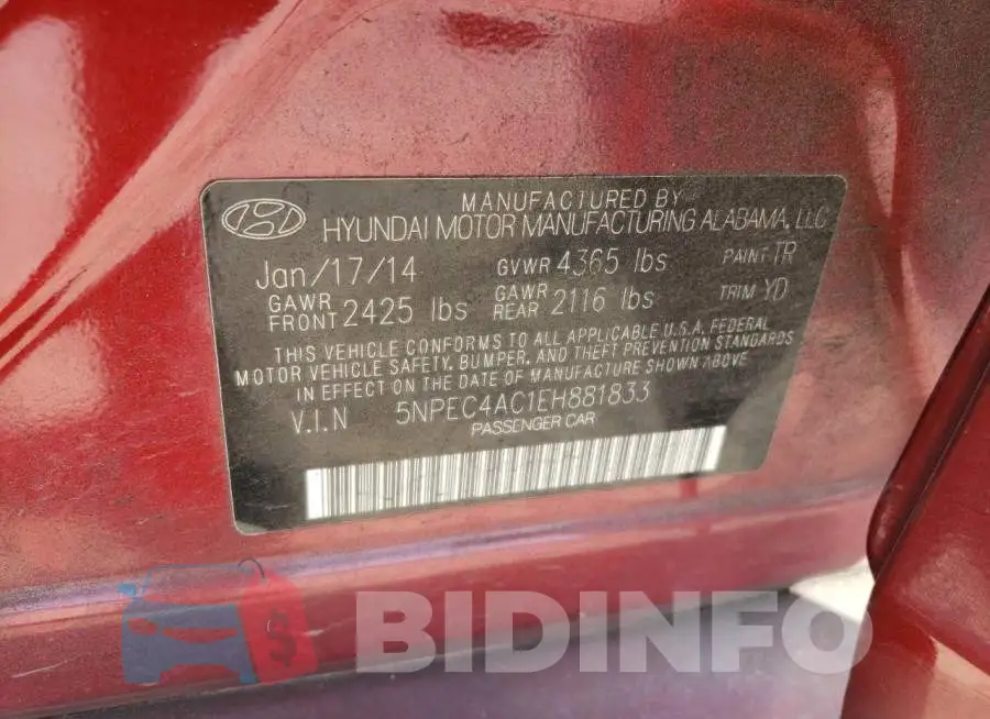 5NPEC4AC1EH881833 Photo# 13