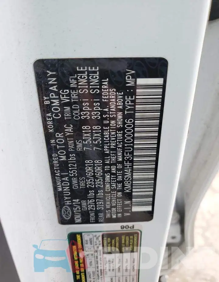 KM8SM4HF3FU100006 Photo# 13