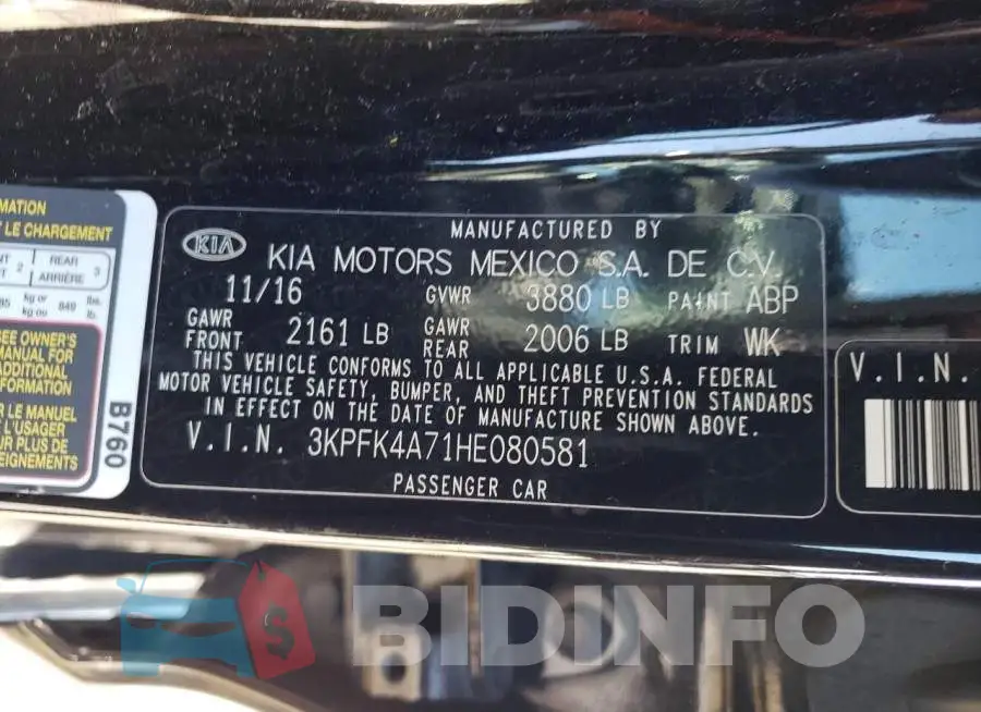 3KPFK4A71HE080581 Photo# 13