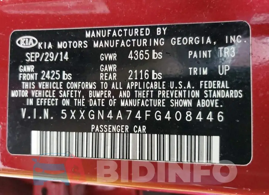 5XXGN4A74FG408446 Photo# 12