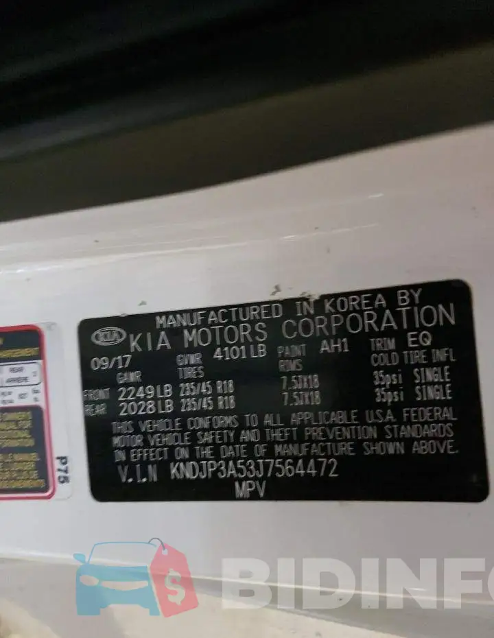 KNDJP3A53J7564472 Photo# 14