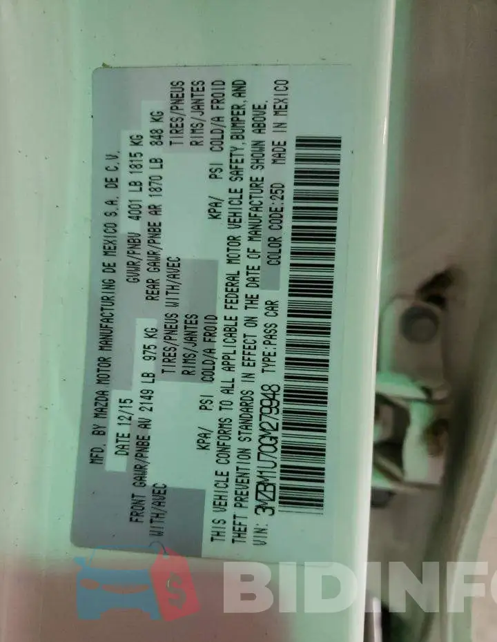 3MZBM1U70GM279948 Photo# 12