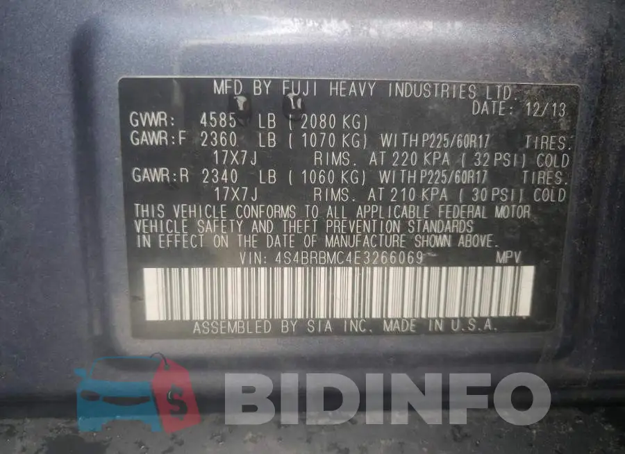 4S4BRBMC4E3266069 Photo# 13