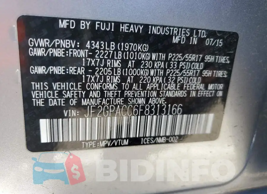 JF2GPACC6F8313166 Photo# 13
