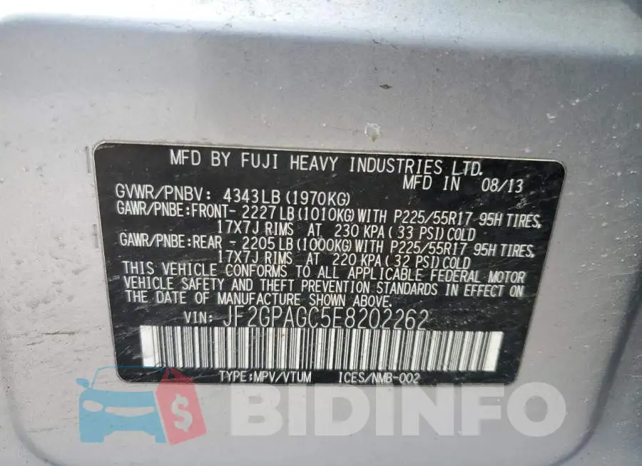 JF2GPAGC5E8202262 Photo# 12