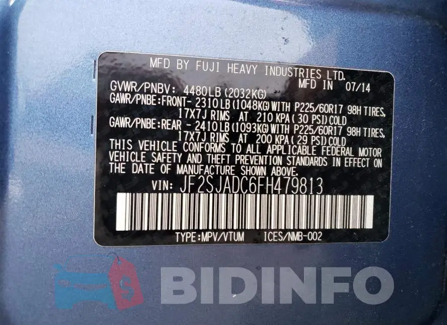 JF2SJADC6FH479813 Photo# 13