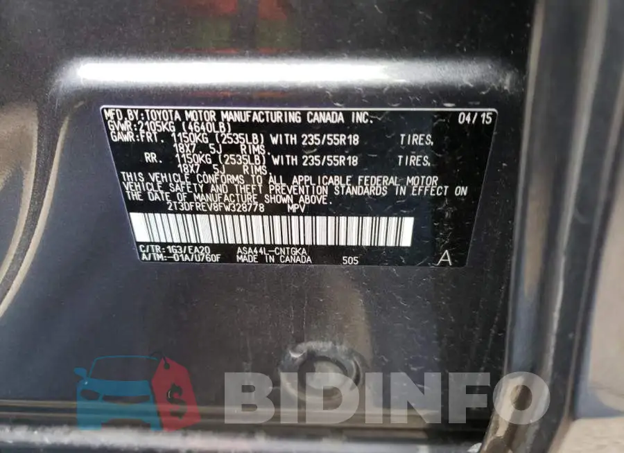 2T3DFREV8FW328778 Photo# 12