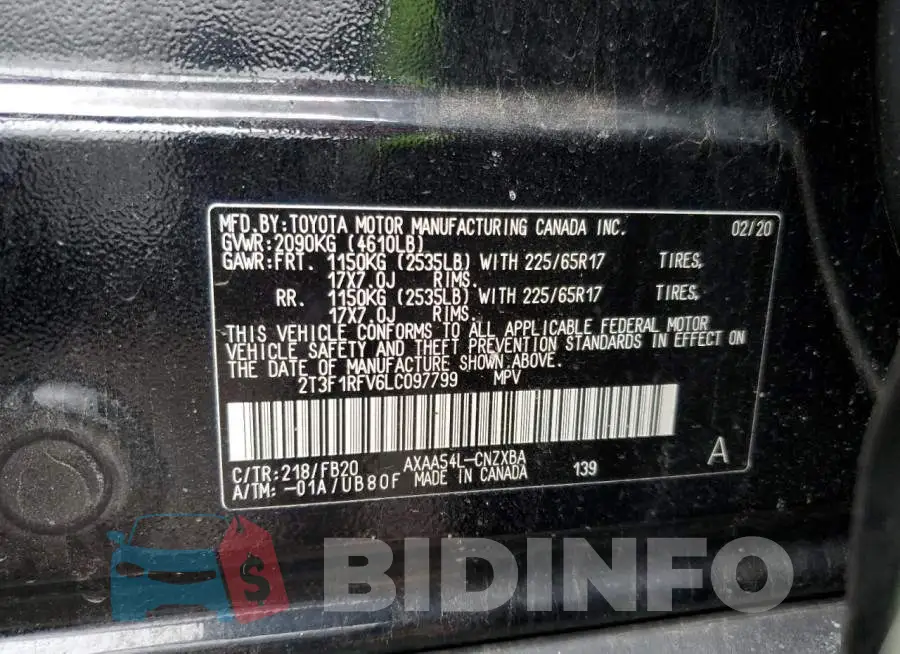 2T3F1RFV6LC097799 Photo# 13