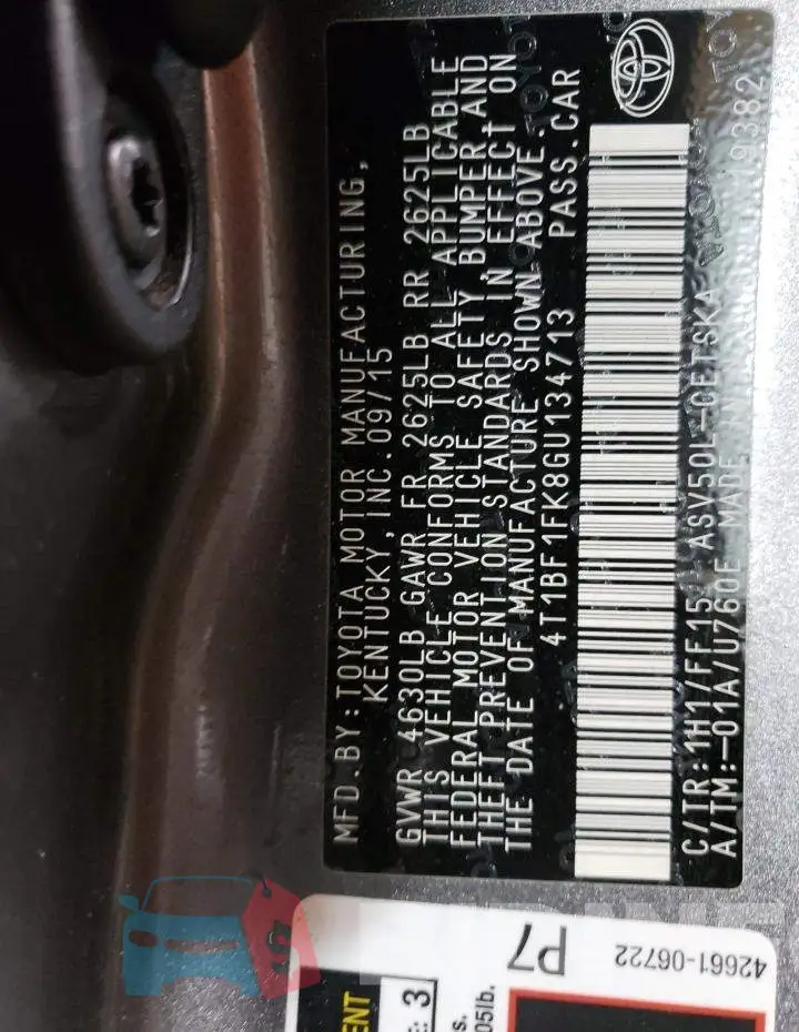 4T1BF1FK8GU134713 Photo# 12