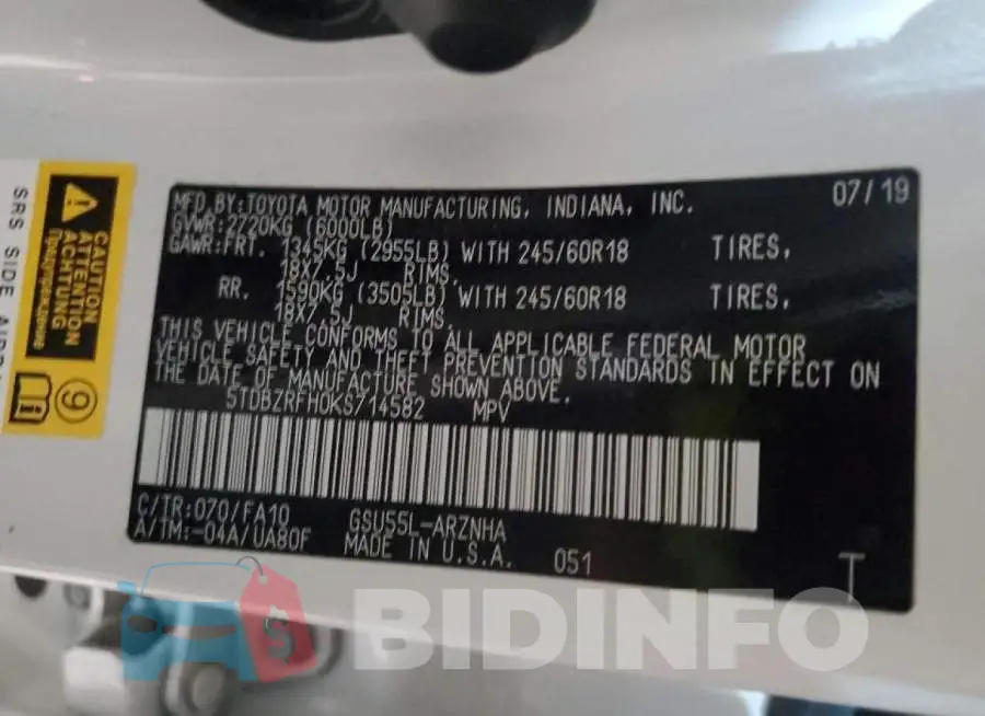 5TDBZRFH0KS714582 Photo# 12