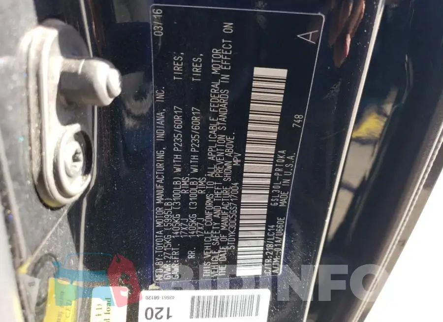 5TDYK3DC5GS717004 Photo# 13