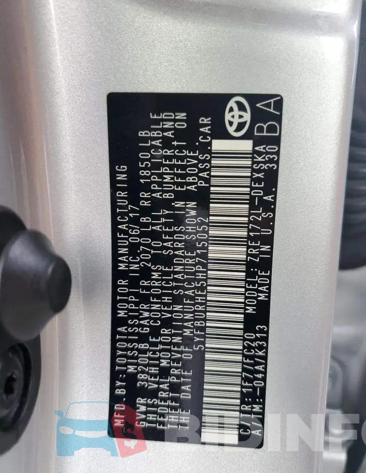 5YFBURHE5HP715052 Photo# 12