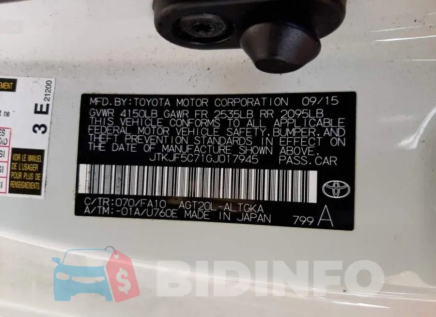 JTKJF5C71GJ017945 Photo# 12
