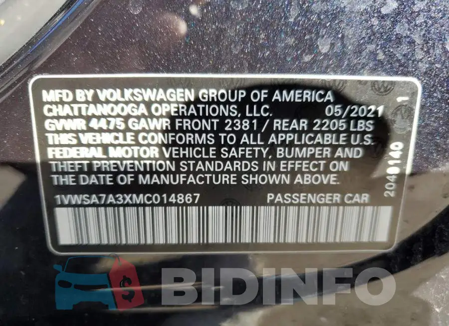 1VWSA7A3XMC014867 Photo# 12