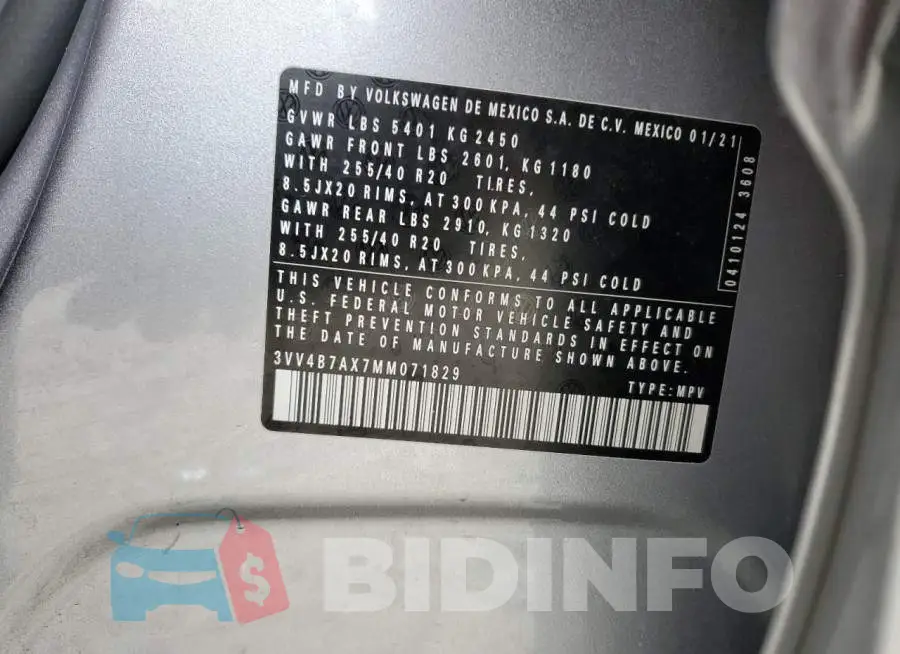 3VV4B7AX7MM071829 Photo# 13