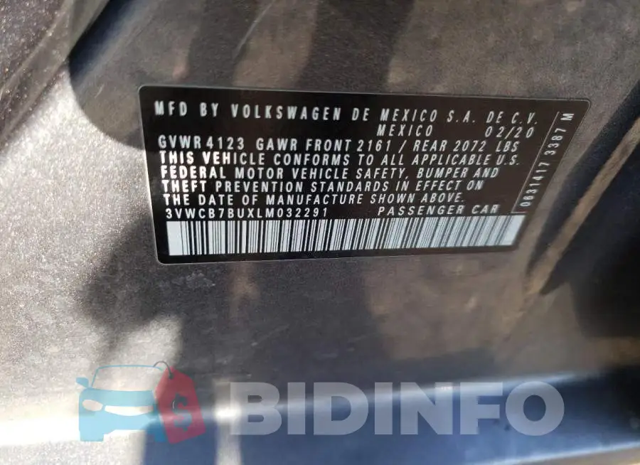 3VWCB7BUXLM032291 Photo# 12