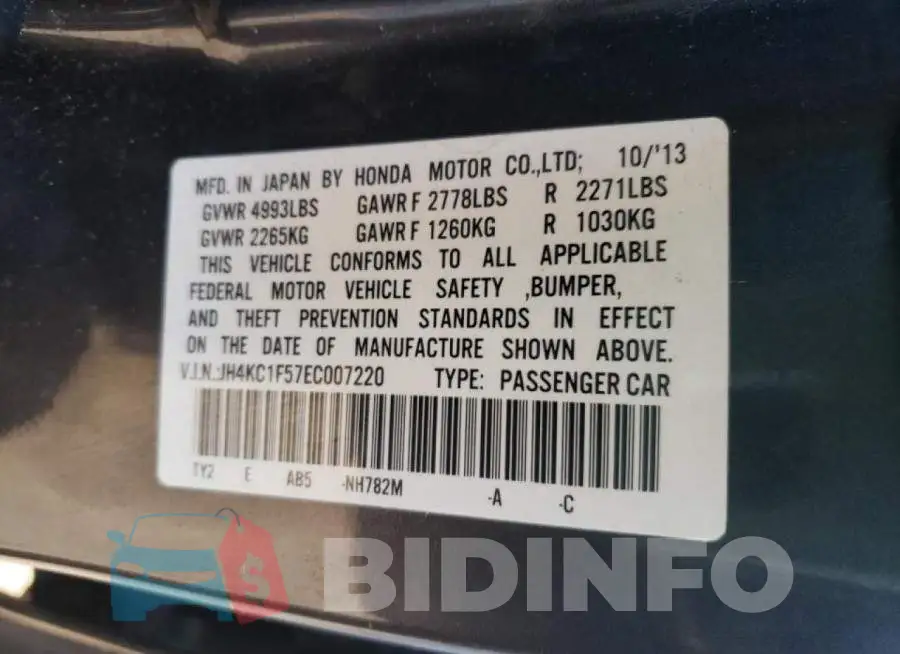 JH4KC1F57EC007220 Photo# 12