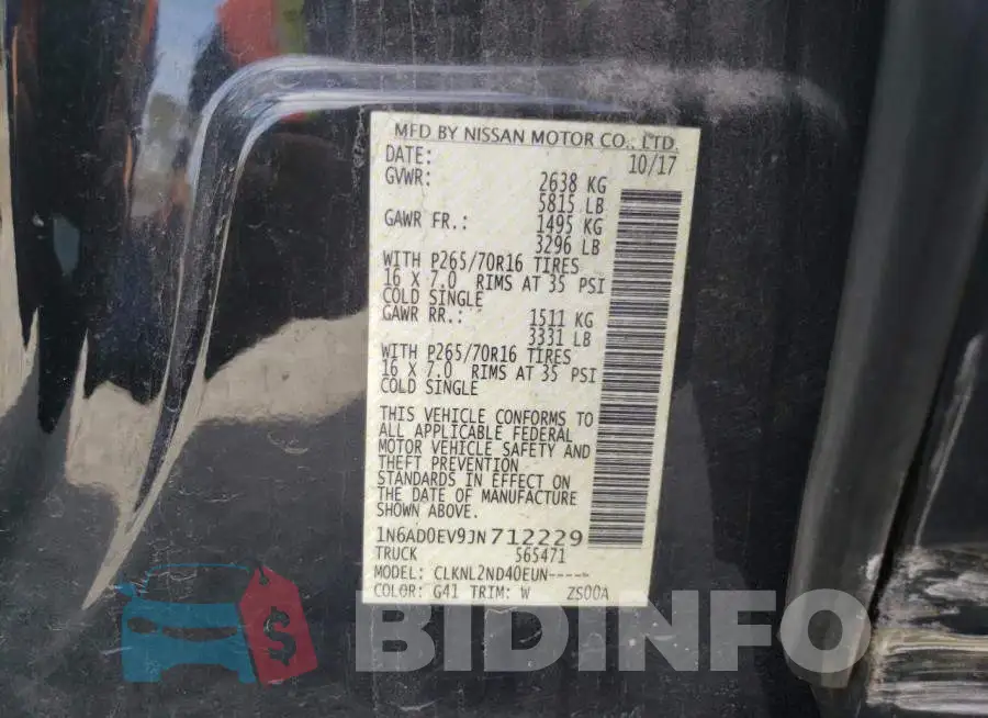 1N6AD0EV9JN712229 Photo# 12