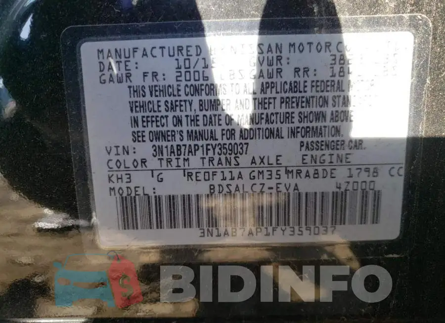 3N1AB7AP1FY359037 Photo# 13