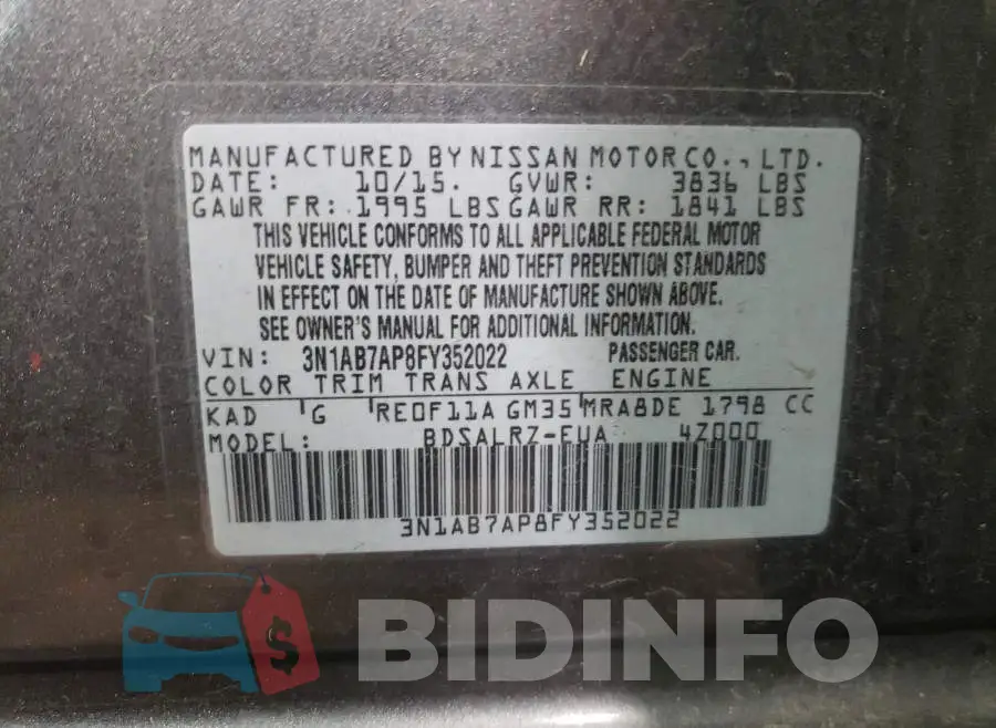 3N1AB7AP8FY352022 Photo# 10