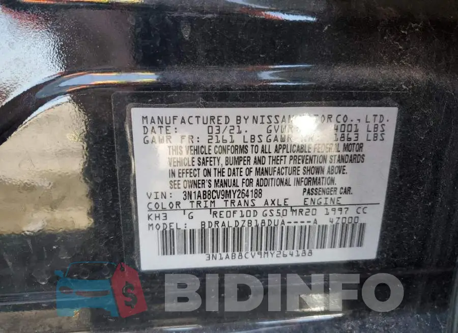 3N1AB8CV9MY264188 Photo# 12