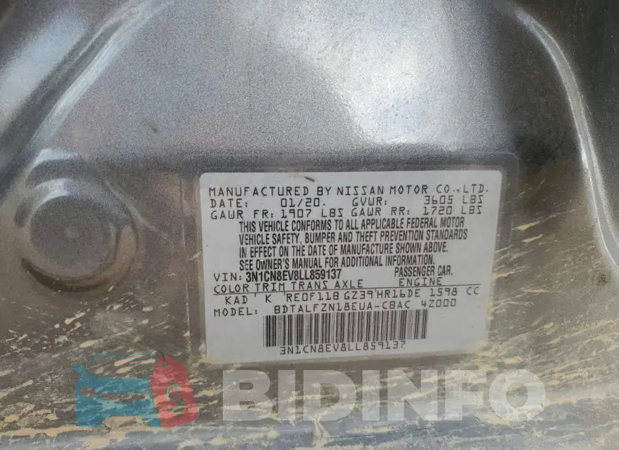 3N1CN8EV8LL859137 Photo# 12