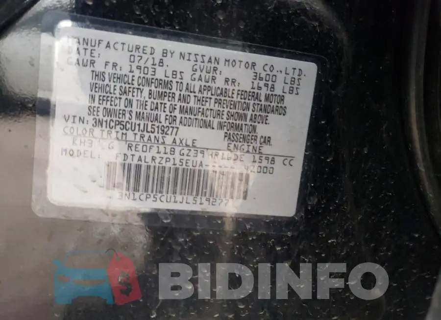 3N1CP5CU1JL519277 Photo# 13